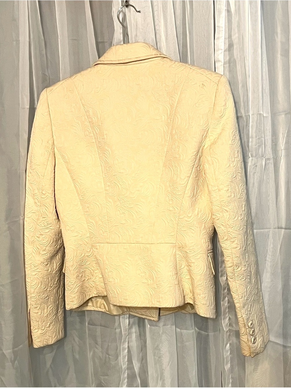 Anne Klein Cream Textured Notch Lapel Blazer - Picture 3 of 4